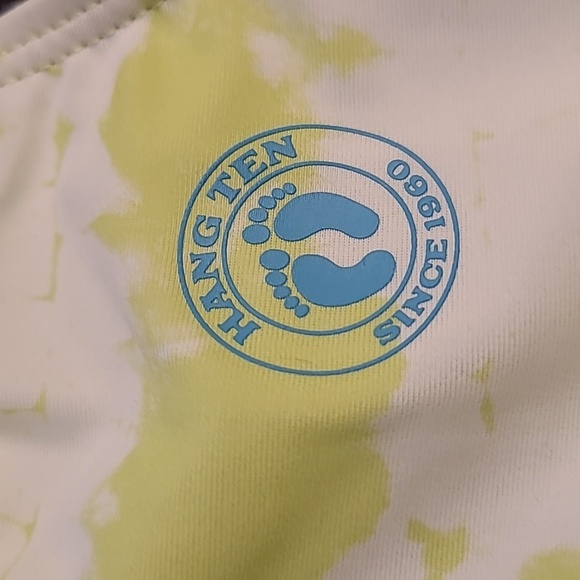 HANG TEN BRAND GIRLS LIME GREEN AND WHITE 2 PIECE BATHING SUIT SIZE LARGE - Picture 11 of 11